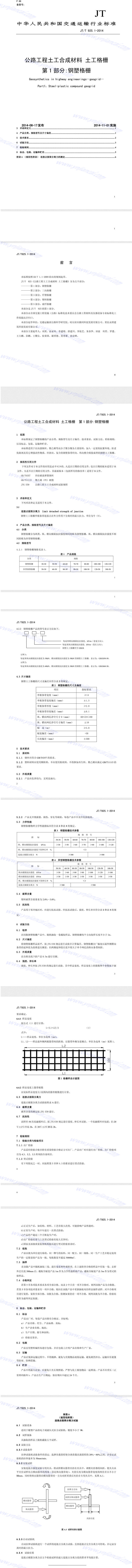 Steel-plastic geogrid standard