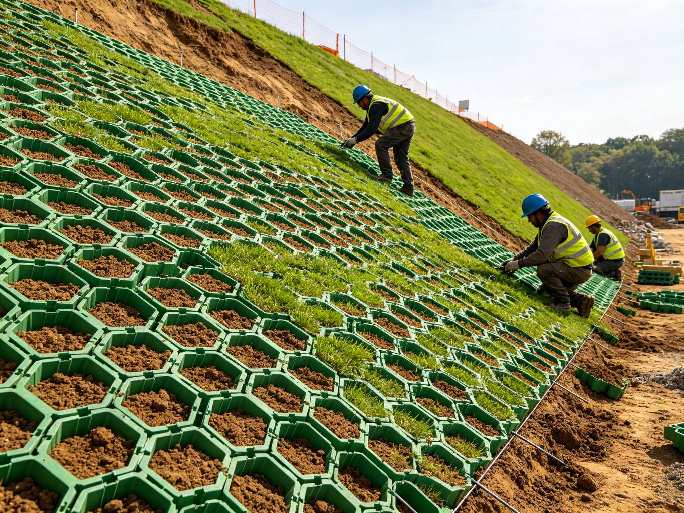 Grass Grid for Slope Protection: Installation and Anchoring