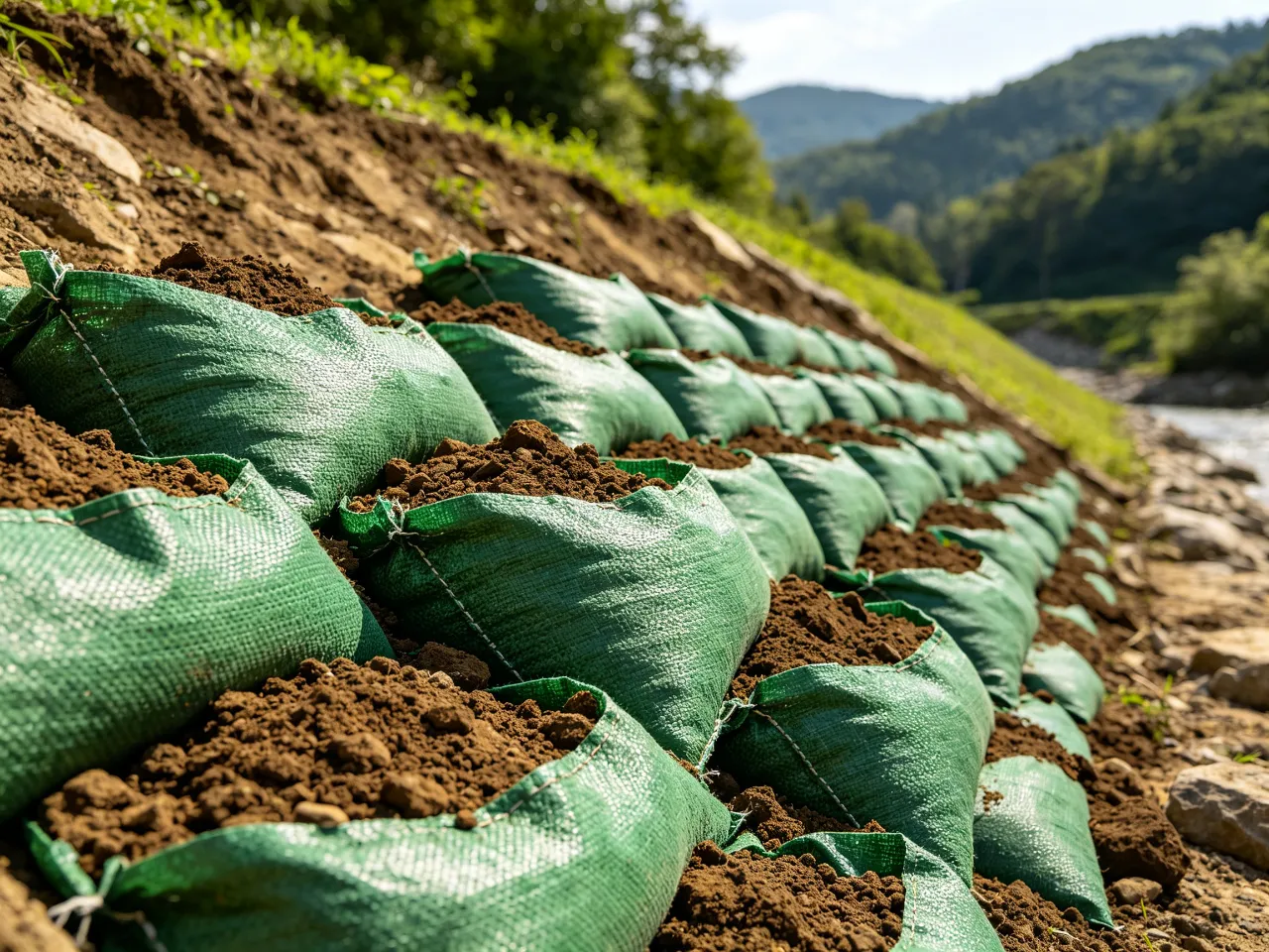 How to Build Ecological Bag Retaining Walls for Slopes