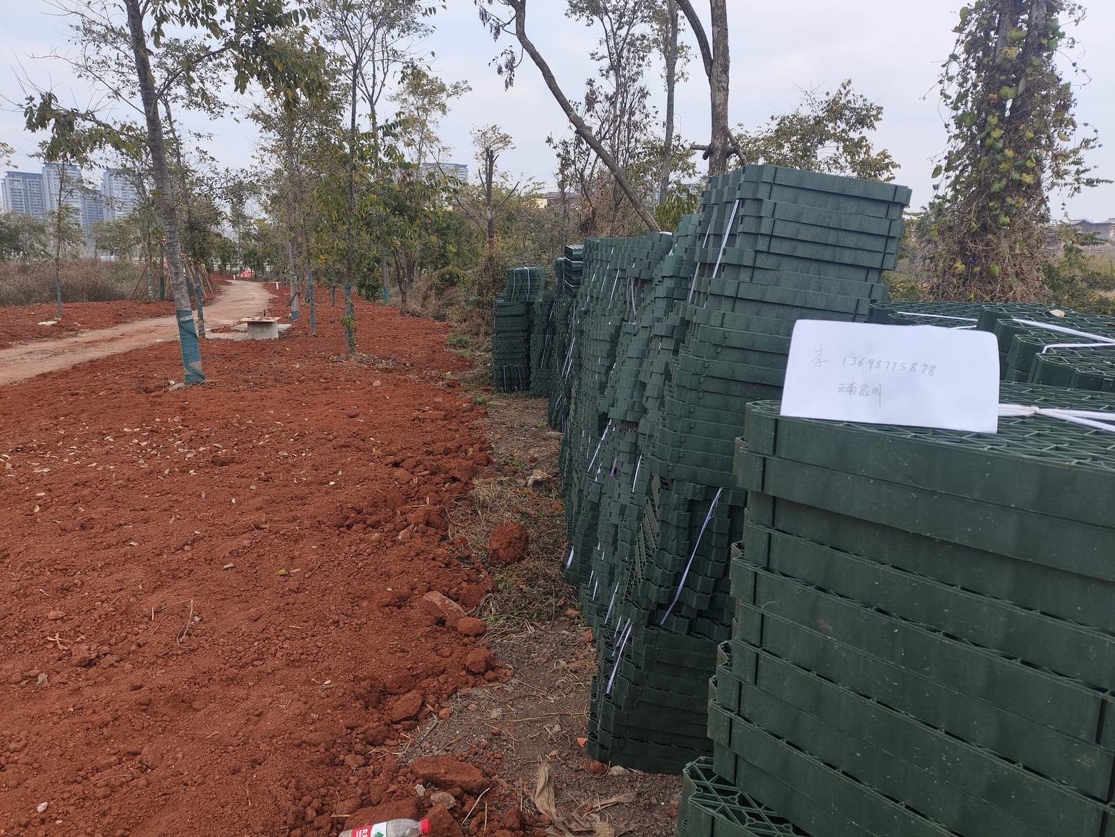 Grass Grid Delivered to a Landscaping Site